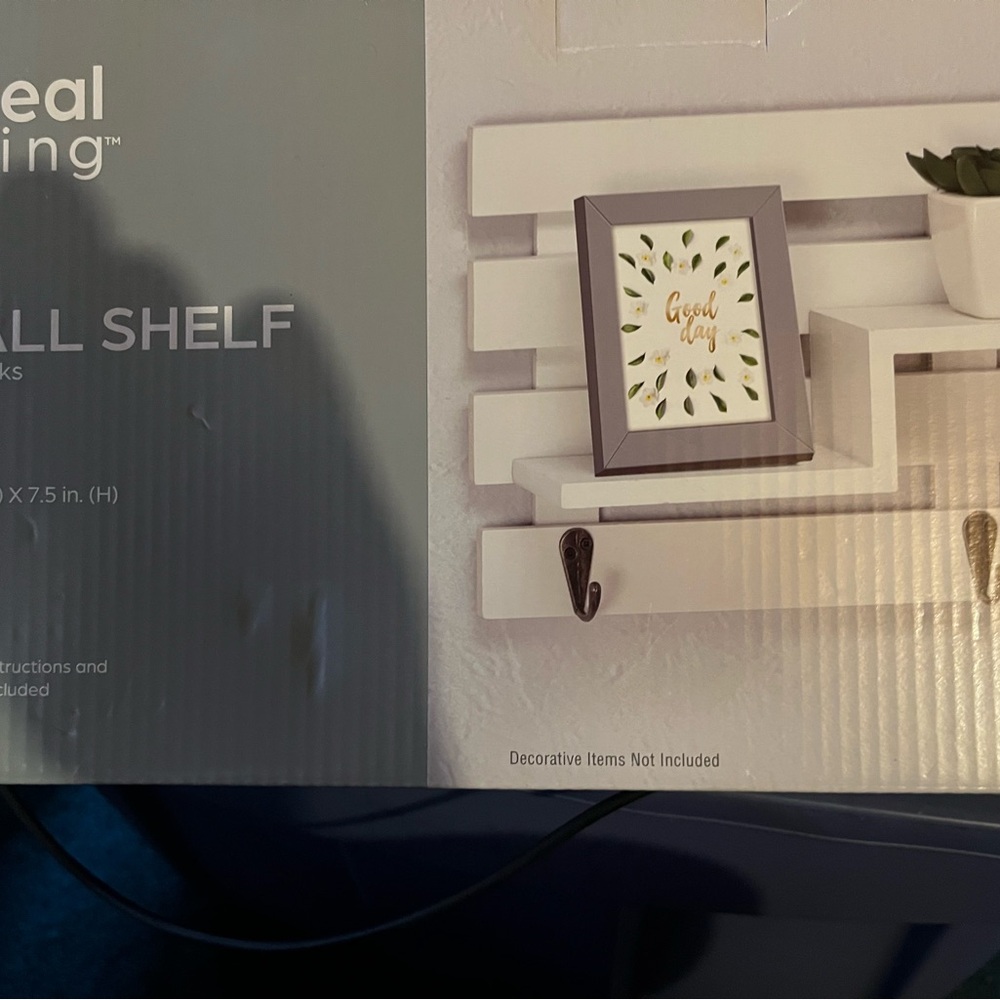 White Display Shelves with Modern Farmhouse Design